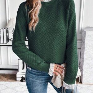 Chic Green Knit Sweater